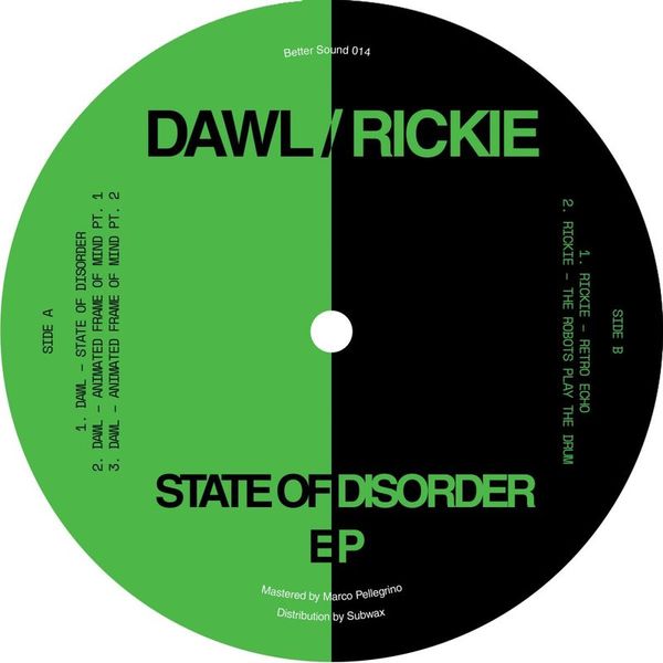 Dawl, Rickie — State of Disorder EP vinyl cover