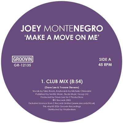 Joey Montenegro — Make A Move On Me vinyl cover