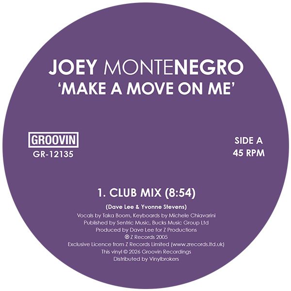 Joey Montenegro — Make A Move On Me vinyl cover