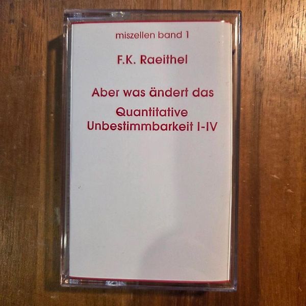 F.K. Raeithel — Aber Was Ändert Das? / Quantitative Unbestimmbarkeit I–IV (TAPE) vinyl cover