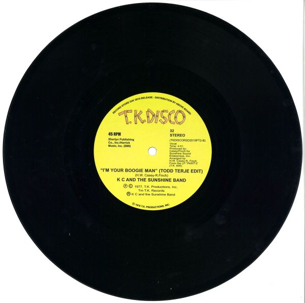 K C, The Sunshine Band — I'm Your Boogie Man (todd Terje Edit) (10") vinyl cover